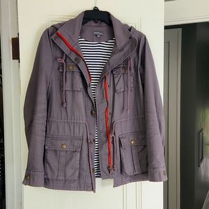 Market & Spruce Utility Jacket in Gray with Red Accents